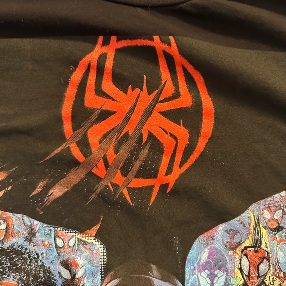 Spider-Man “Across the Spider-Vers Miles Upside Down Poster Black XL T-shirt - Picture 3 of 10